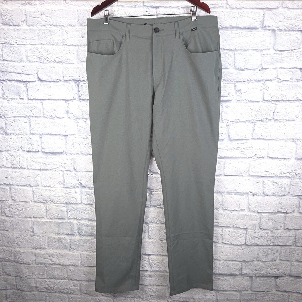 Travis Mathew Mens Green Grey Performance Golf Pants 5-Pocket Size 38X32 - Picture 6 of 10